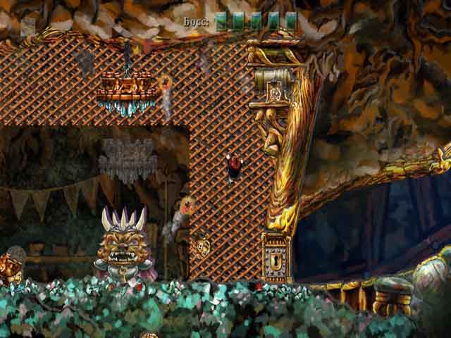 Злой босс Braid. Кидаем ему на голову люстры