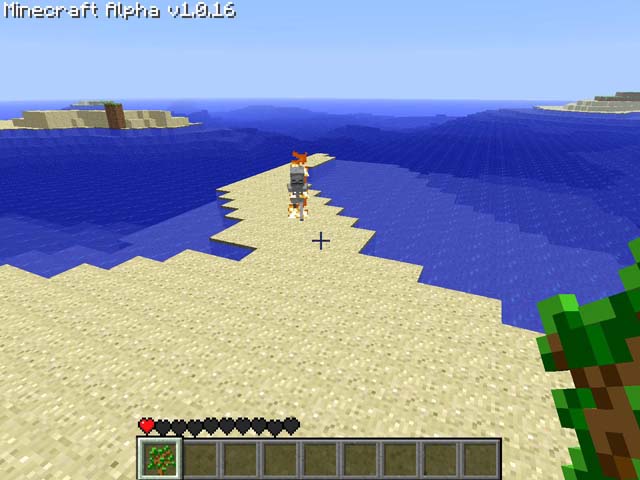 Minecraft alpha Скелет днём быстро сгорает, но всё равно погонится за вами